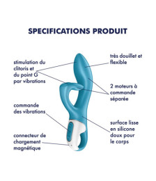 Vibromasseur rabbit bleu USB Embrace Me Satisfyer - CC597792